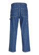 Thumbnail Jean en coton bleu uni avec une coupe droite et plusieurs poches - Image 6