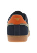 Thumbnail Baskets tennis en croûte de cuir bleues plates et à lacets plats kaki - Image 7