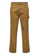 Thumbnail Pantalon en coton camel uni avec des poches et une coupe droite - Image 11