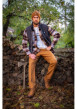Thumbnail Pantalon en coton camel uni avec des poches et une coupe droite - Image 5