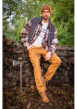 Thumbnail Pantalon en coton camel uni avec des poches et une coupe droite - Image 8