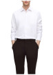 Thumbnail Chemise en coton biologique mélangé blanche unie à coupe droite et col français - Image 4