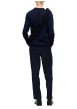 Thumbnail Pull en laine merinos marine uni avec une coupe droite et un col polo - Image 2