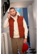Thumbnail Pantalon en coton camel en velours côtelé à coupe droite avec cordon de serrage - Image 4