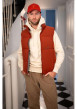 Thumbnail Pantalon en coton camel en velours côtelé à coupe droite avec cordon de serrage - Image 6