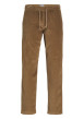Thumbnail Pantalon en coton camel en velours côtelé à coupe droite avec cordon de serrage - Image 9