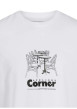 Thumbnail T-shirt en coton blanc uni à coupe droite avec imprimé noir et à col rond - Image 2