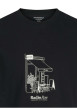 Thumbnail T-shirt en coton noir uni à coupe droite imprimé devanture d'un café - Image 2