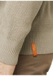 Thumbnail Pull en coton beige côtelé à coupe droite et col montant et zippé resserré - Image 3