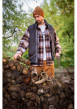 Thumbnail Chemise marron à carreaux à coupe droite et à manches longues - Image 9