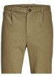 Thumbnail Pantalon chino en coton mélangé taupe uni à coupe slim et à taille mi-haute - Image 3
