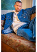 Thumbnail Jean Skater Carpenter en coton mélangé bleu uni avec une coupe droite - Image 6