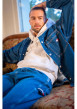 Thumbnail Jean Skater Carpenter en coton mélangé bleu uni avec une coupe droite - Image 9
