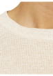 Thumbnail Pull en coton beige uni effet texturée avec une coupe droite et un col rond - Image 5