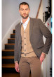 Thumbnail Blazer en laine mélangée anthracite chiné à coupe slim et col cranté - Image 4