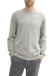 Thumbnail Pull en coton gris uni avec une coupe droite un col rond et logo brodé - Image 2