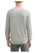 Thumbnail Pull en coton gris uni avec une coupe droite un col rond et logo brodé - Image 3