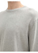 Thumbnail Pull en coton gris uni avec une coupe droite un col rond et logo brodé - Image 4