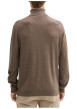 Thumbnail Pull en coton marron uni avec une coupe droite et un col roulé - Image 2