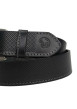 Thumbnail Ceinture en cuir noire unie avec des petits trous et nom de la marque - Image 3