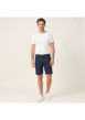 Thumbnail Short Chino David en coton marine uni coupe chino avec poches latérales - Image 2