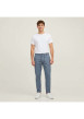 Thumbnail Pantalon en coton bleu imprimé avec une coupe chino et poches latérales - Image 3