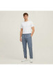 Thumbnail Pantalon en coton bleu imprimé avec une coupe chino et poches latérales - Image 4