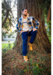 Thumbnail Pantalon cargo en coton marine uni avec un patch d'authenticité - Image 11