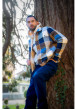 Thumbnail Pantalon cargo en coton marine uni avec un patch d'authenticité - Image 15
