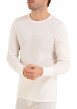 Thumbnail T-shirt blanc en laine mélangée avec col rond et coupe droite - Image 3