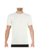 Thumbnail T-shirt blanc uni avec une coupe droite un col rond et des manches courtes - Image 3