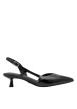 Thumbnail Escarpins simples en cuir noirs talon décroché moyen avec une boucle à ardillon