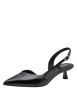 Thumbnail Escarpins simples en cuir noirs talon décroché moyen avec une boucle à ardillon - Image 3