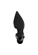 Thumbnail Escarpins simples en cuir noirs talon décroché moyen avec une boucle à ardillon - Image 4