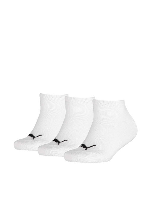 Lot de 3 paires de chaussettes blanches unies à logo noir sur le dessus