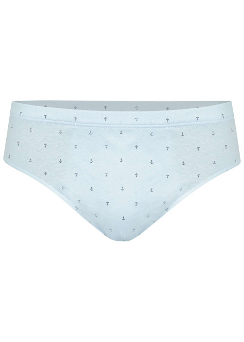 Slip en coton ciel pourvu de motifs imprimés et d'une taille élastiquée