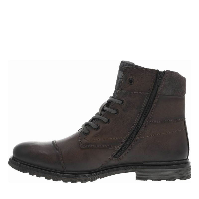 Bugatti - Bottines En Cuir Marron Avec Semelle à Talon Plat Et Intérieur Fourré - Marron Bugatti - Bottines En Cuir Marron Avec Semelle à Talon Plat Et Intérieur Fourré - Marron