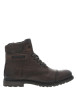 Thumbnail Bottines en cuir marron avec semelle à talon plat et intérieur fourré