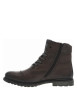 Thumbnail Bottines en cuir marron avec semelle à talon plat et intérieur fourré - Image 2