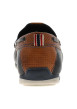 Thumbnail Mocassins homme en cuir marine avec une languette d'aisance arrière - Image 3