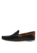 Thumbnail Mocassins homme en cuir marine avec une languette d'aisance arrière - Image 4
