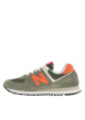 Thumbnail Baskets en cuir nubuck kaki à talon plat avec le logo de la marque - Image 2
