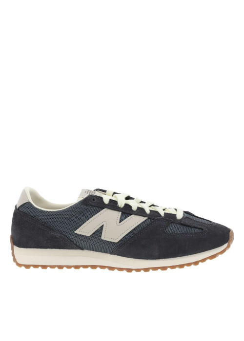 Baskets tennis 471 bleu marine à talon plat avec un empiècement nubuck