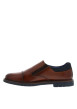 Thumbnail Mocassins cognac en cuir à talon plat avec deux soufflets élastiqués - Image 2