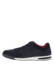 Thumbnail Sneakers bleu marine à talon plat avec des lacets et un zip latéral - Image 2