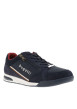 Thumbnail Sneakers bleu marine à talon plat avec des lacets et un zip latéral - Image 3