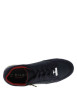 Thumbnail Sneakers bleu marine à talon plat avec des lacets et un zip latéral - Image 4
