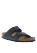 Thumbnail Mules Arizona marine mat à semelle compensée, boucles ardillon et première cuir - Image 2