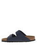 Thumbnail Mules Arizona marine mat à semelle compensée, boucles ardillon et première cuir - Image 3