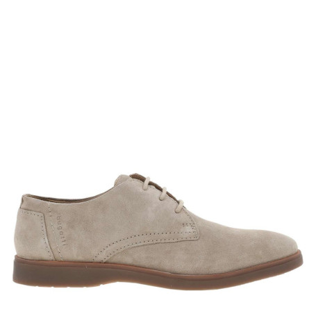 Derbies taupe à semelle plate avec un logo...